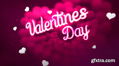 Videohive Animated closeup Valentine Day text and motion romantic heart on Valentine day shiny background 29943192