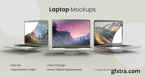 Three laptop mockup
