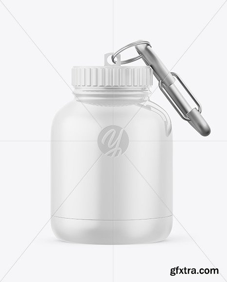 Glossy Protein Jar with Carabiner Mockup 67101
