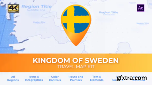Videohive Sweden Map - Kingdom of Sweden Travel Map 29974161