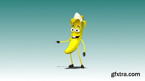 Videohive Banana shows three positions with his hand 29368328