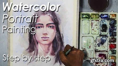 Watercolor Portrait Painting | How to Paint A Girl Face, Skin tones, Hair step by step