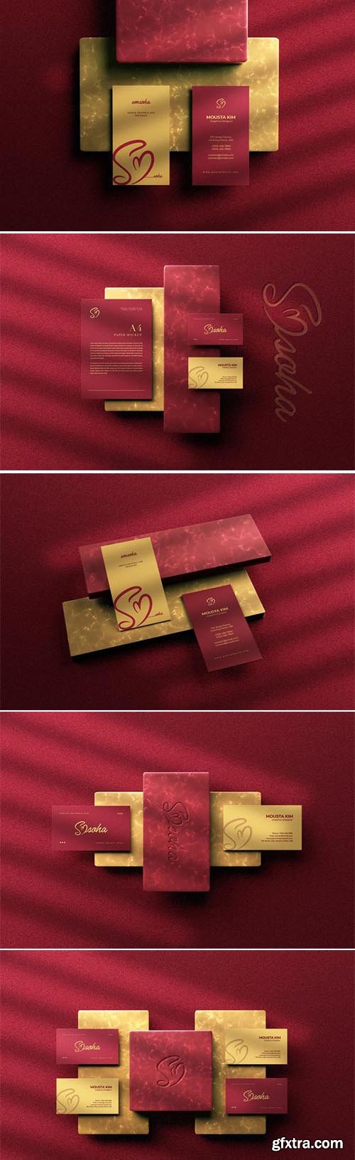 Elegant business card with paper mockup