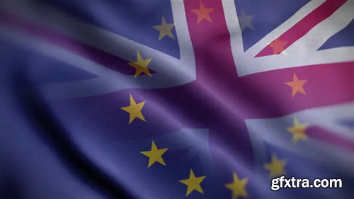 Videohive EU UK Flag Textured Waving Close Up Background HD 29972381