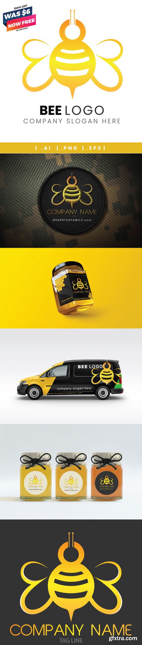 Bee Logo Vector Template