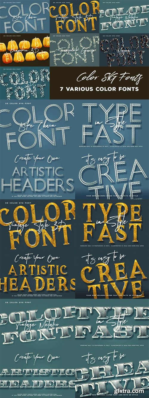 7 Color SVG Fonts Vol.3