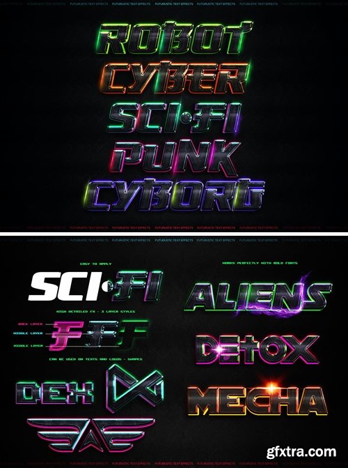 Futuristic Text Effects - Photoshop PSD