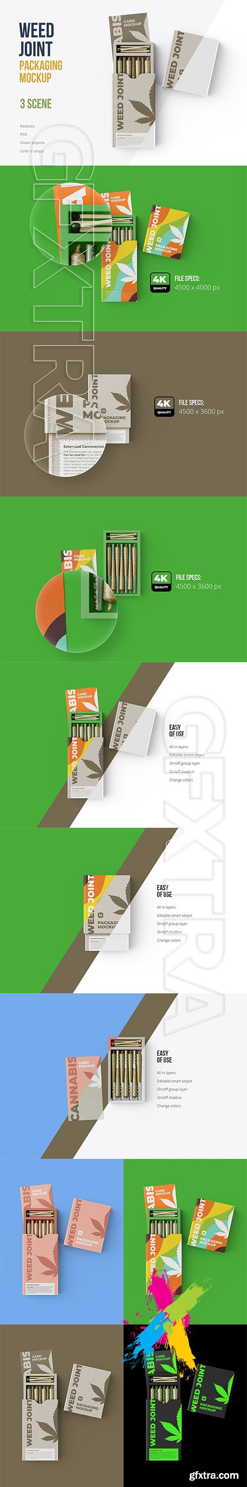 CreativeMarket - Weed Joint Packaging Mockup 4894490
