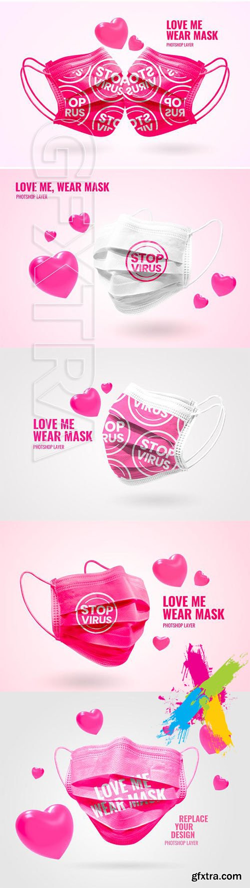 Mask valentine mockup
