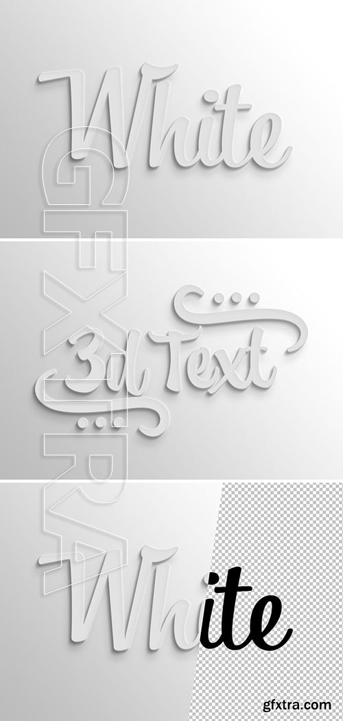 White 3d text effect with shadow