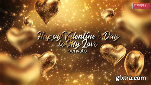 Videohive Golden Hearts Valentines Greeting 25573896