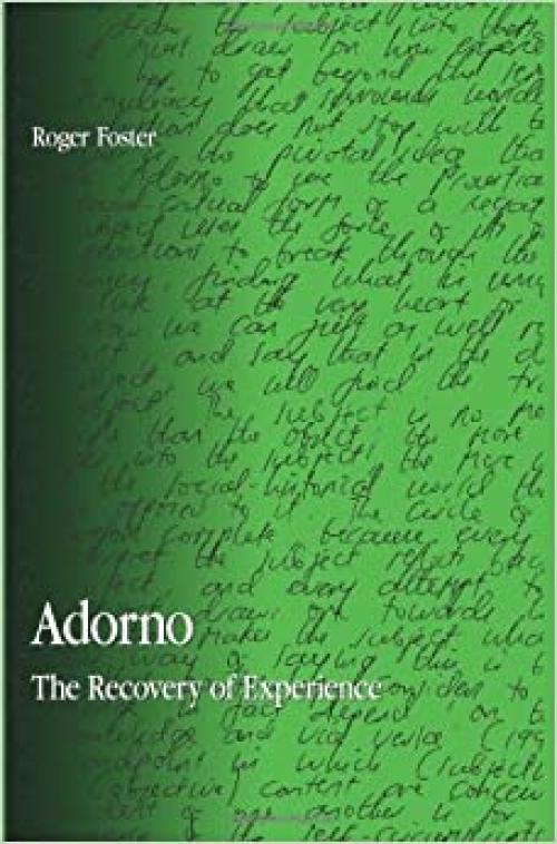 Adorno: The Recovery of Experience (SUNY series in Contemporary Continental Philosophy)
