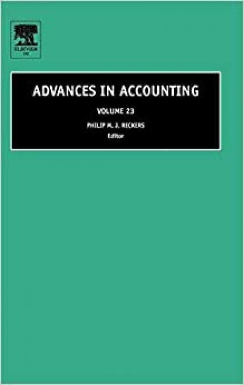 Advances in Accounting (Volume 23)