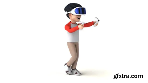 Videohive Fun 3D cartoon teenager with a VR Helmet 29777427