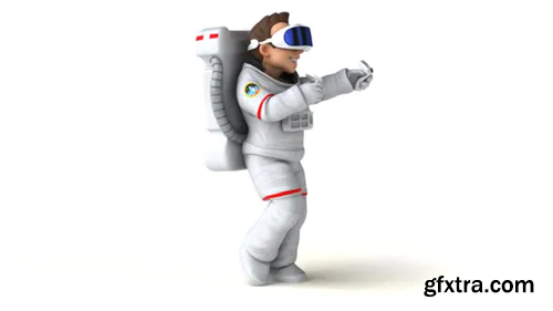 Videohive Fun 3D cartoon cosmonaut with a VR Helmet 29777431