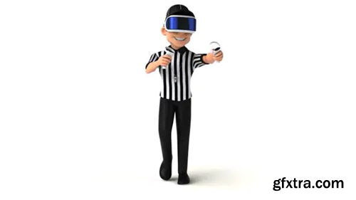 Videohive Fun 3D cartoon referee with a VR Helmet 29777435