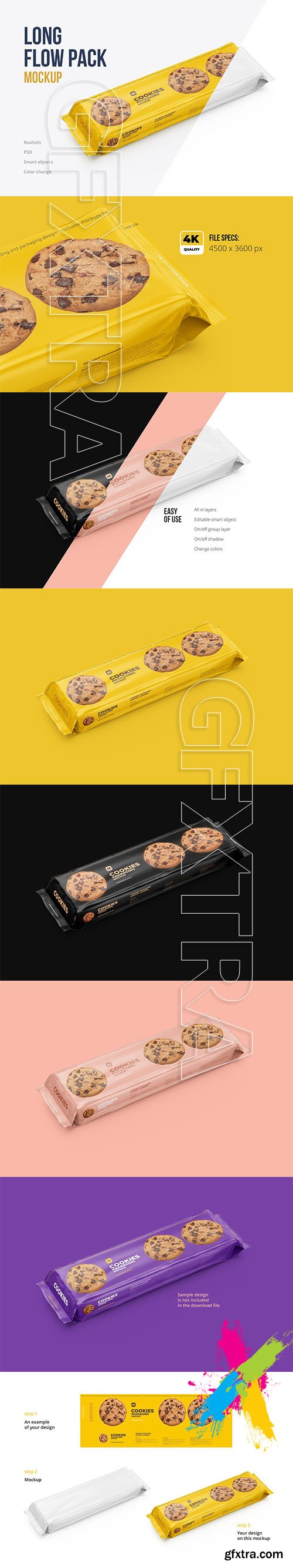 CreativeMarket - Long Flow Pack / Cookies Mockup 4781744