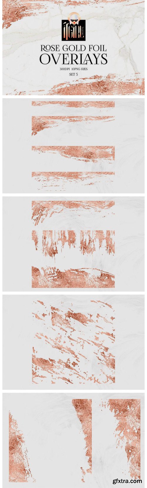 Rose Gold Foil Abstract Borders Clipart 7872143