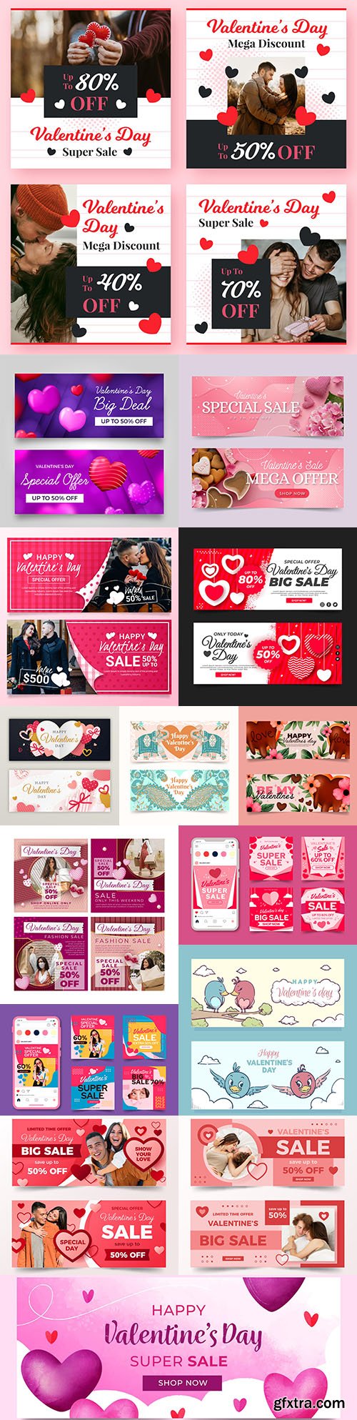 Valentine\'s Day banner and holiday sales design template
