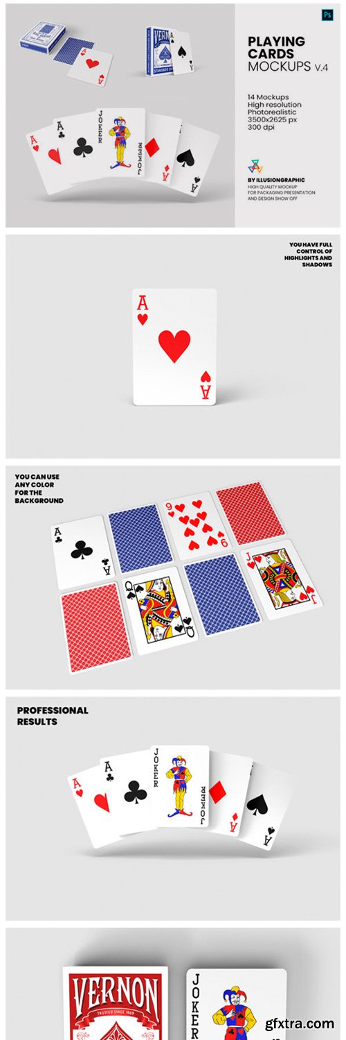 Playing Cards Mockups - V.4 - 14 Views 6595679