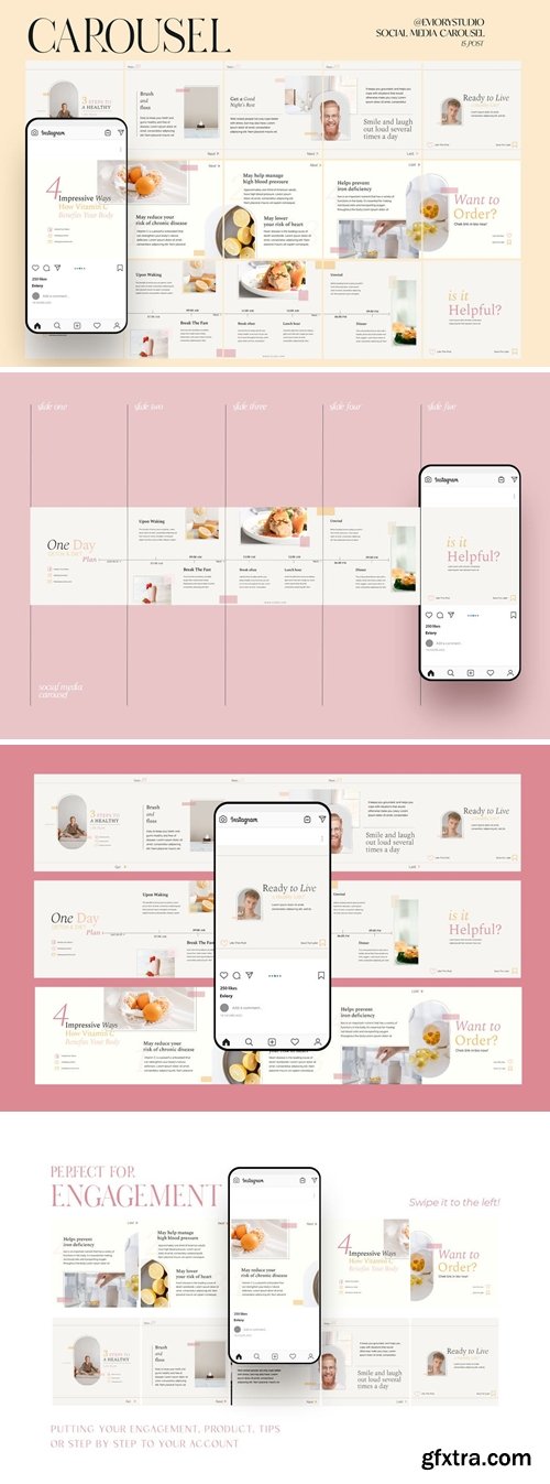 2021 Tips & Healthy - Carousel Template Instagram