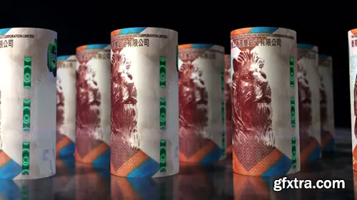 Videohive Hong Kong Dollar money banknotes rolls seamless loop 29935598