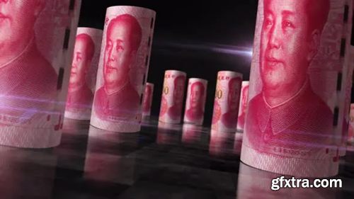 Videohive Chinese yuan Renminbi money banknotes rolls seamless loop 29941088