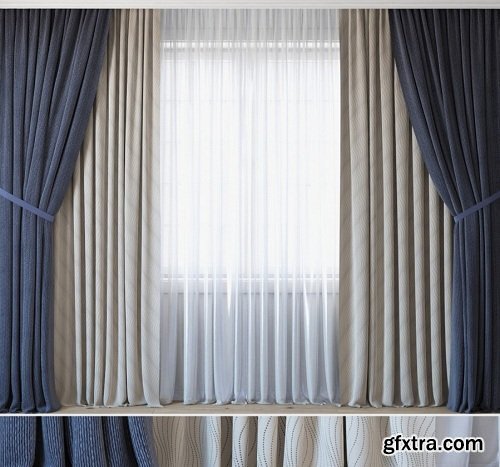 Curtains With Tulle Set 3 In 1