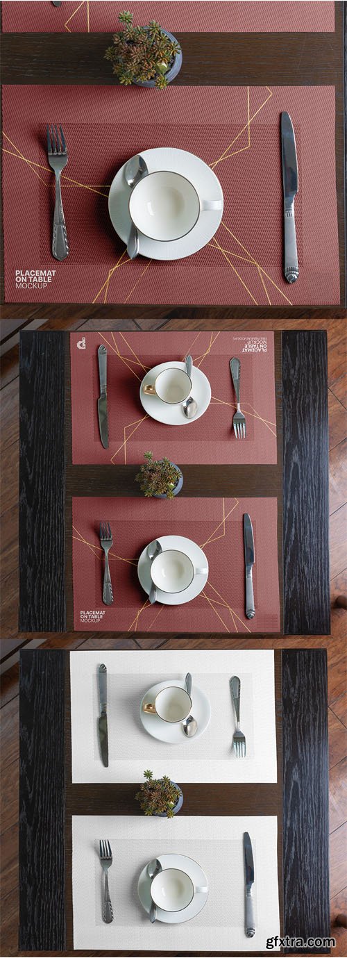 Placemat on Table PSD Mockup Template