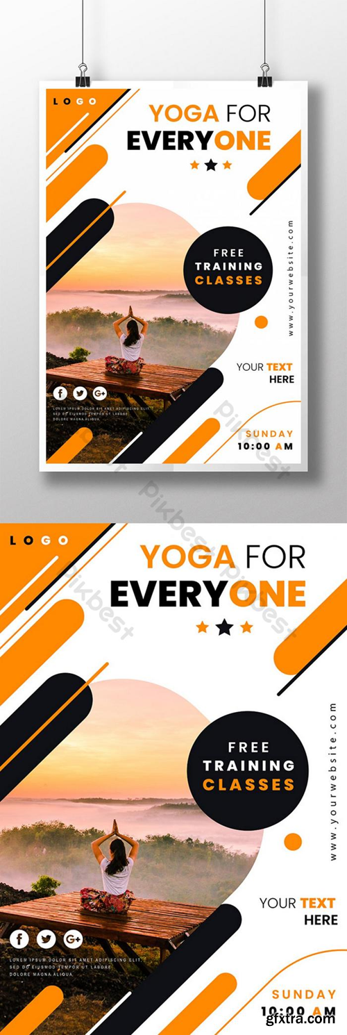 Orange Yoga Poster Template AI