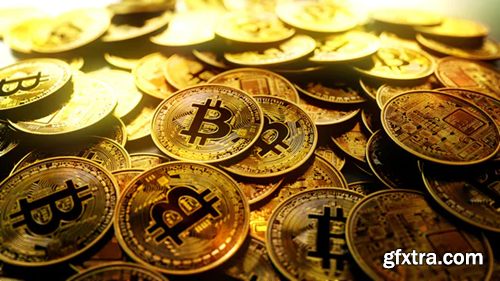 Videohive 4K Bitcoin Pile Spilled Out Orbit Seamless Loop 21824179