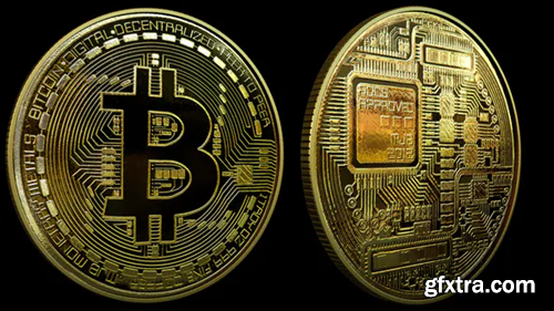 Videohive 4K Bitcoin Seamless Loop with Alpha Matte 21824212