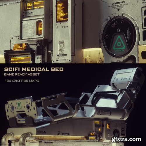 Scifi Medical Bed - Game Ready 3D model