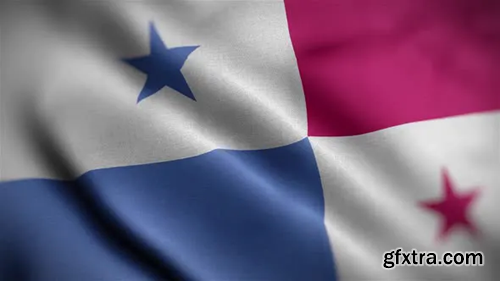 Videohive Panama Flag Textured Waving Close Up Background HD 30305999