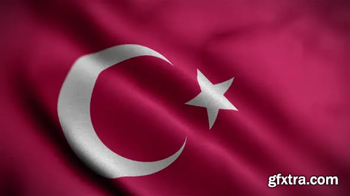 Videohive Turkey Flag Textured Waving Close Up Background HD 30306153