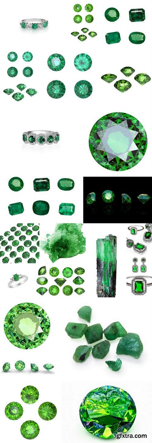 Emeralds Collection - Gemstones, 20xUHQ JPEG Photo Stock
