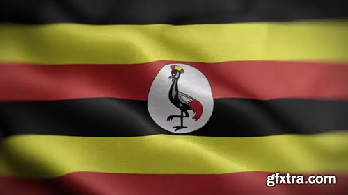 Videohive Uganda Flag Textured Waving Front Background HD 30306112