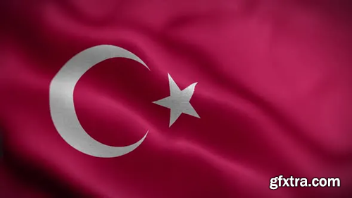 Videohive Turkey Flag Textured Waving Front Background HD 30306132