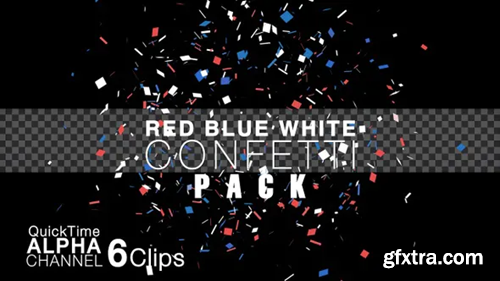 Videohive Red Blue White Color Explosions Confetti Pack 30320836