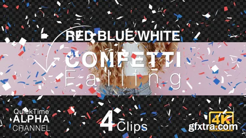 Videohive Red Blue And White Color Falling Confetti Pack 30321483
