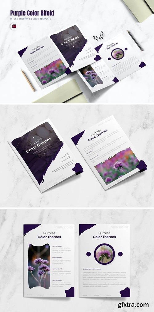 Purple Color Bifold Brochure