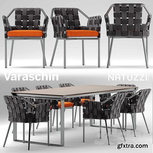 Table and chairs varaschin obi chair, Natuzzi table