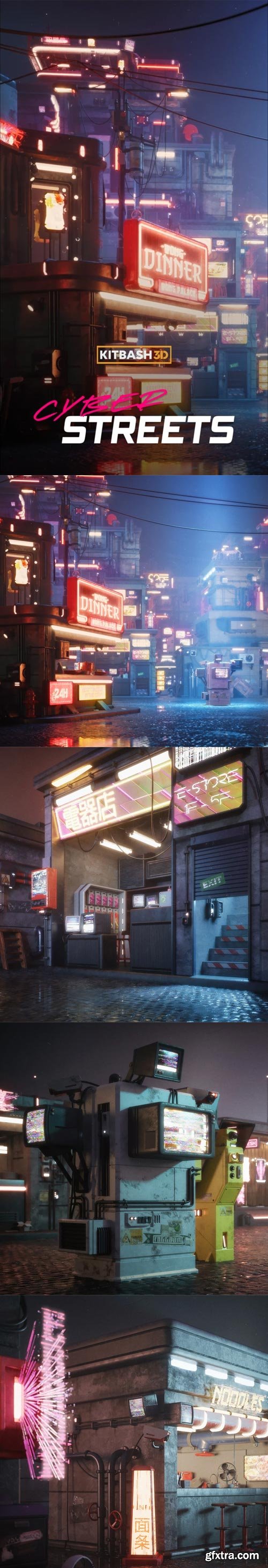 Kitbash3D - Props Cyber Streets