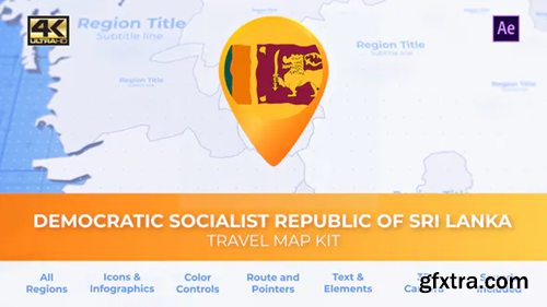 Videohive Sri Lanka Map - Democratic Socialist Republic of Sri Lanka Travel Map 30442481