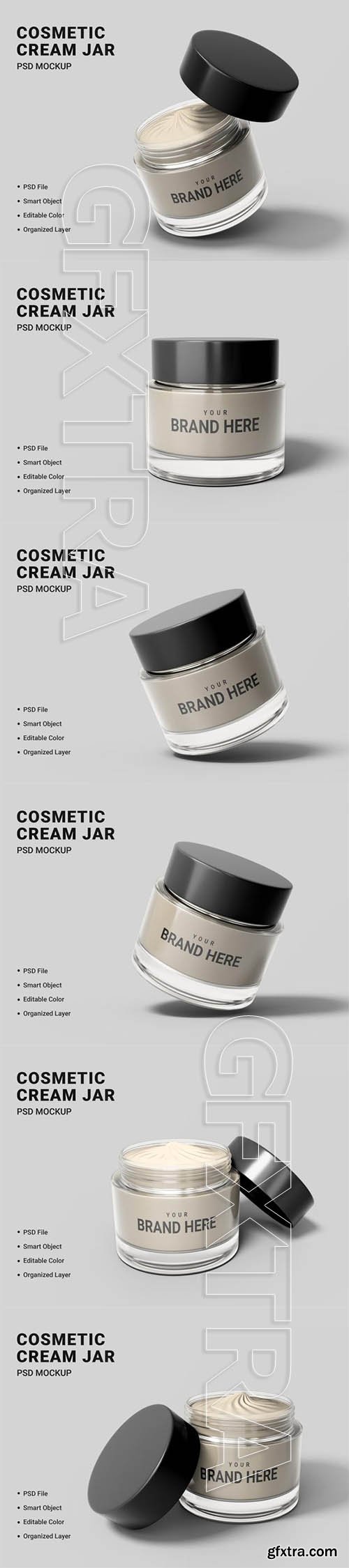 Cosmetic cream jar mockup
