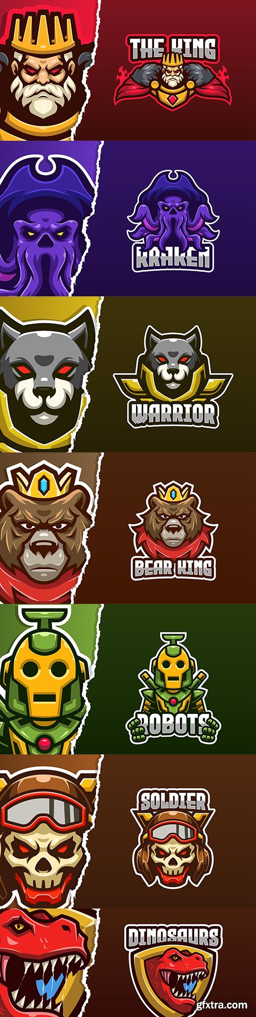 Logo template eSports and emblem mascot design 2