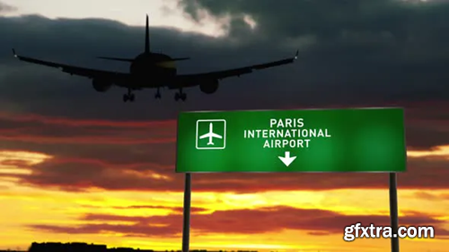 Videohive Plane landing in Paris France 29964571