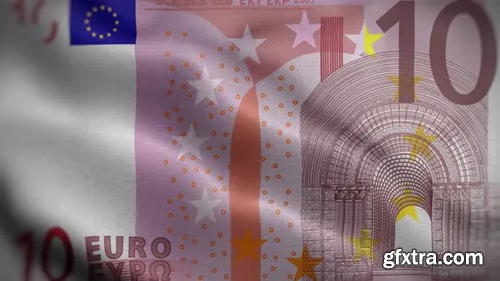Videohive 10 Euro Note Flag Loop Background 4K 30443327
