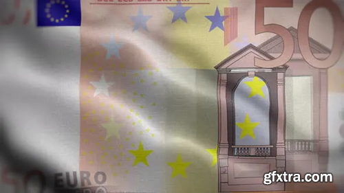 Videohive 50 Euro Note Flag Loop Background 4K 30443329