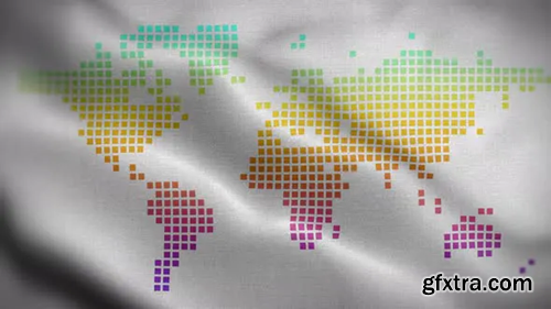 Videohive World Map White Color Rainbow 01 Flag Loop Background 4K 30443335